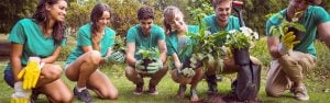 a group of people getting ready to garden and plant - slider